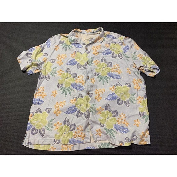 Tommy Bahama Mens Shirt Short Sleeve‎ Button Up Original Fit Silk Floral XL - Picture 1 of 4